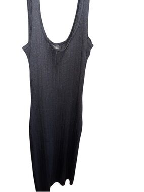 Windsor Black Ribbed Maxi Tank Dress with Deep Scoop